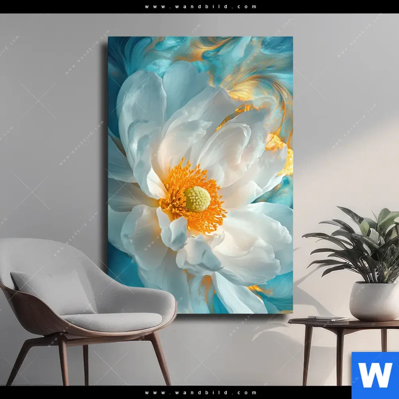 Leinwandbild | Blüte im goldenen Licht | Hochformat