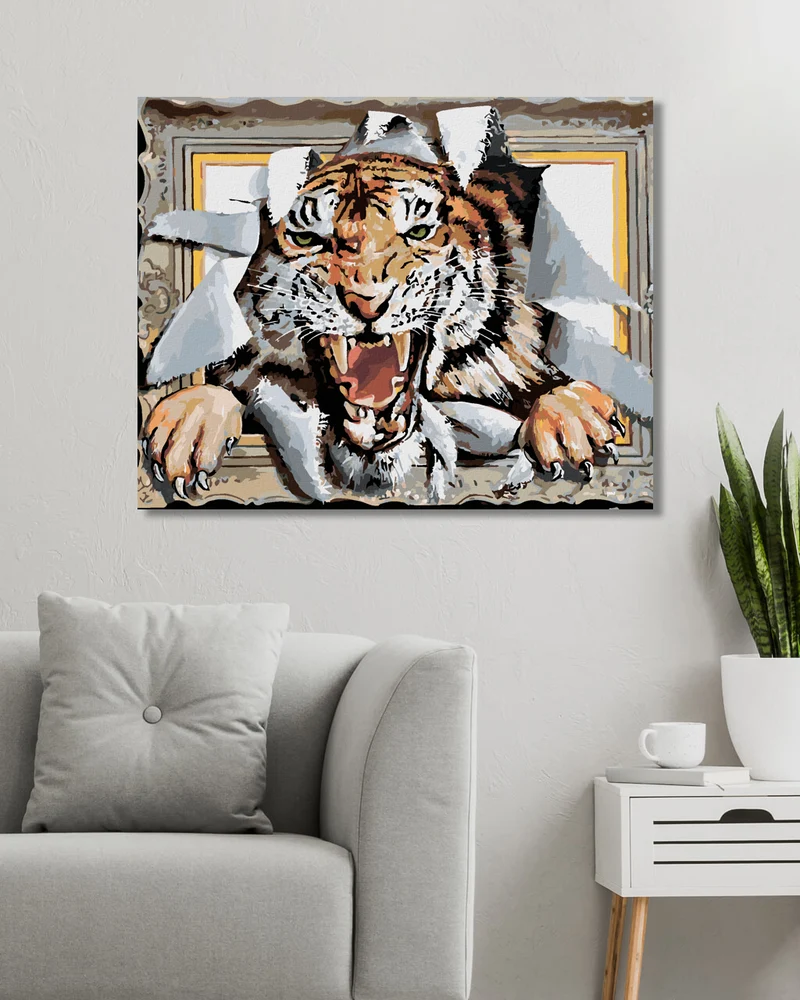 Diamond painting - TIGER IM RAHMEN (D. RUSTY RUST)
