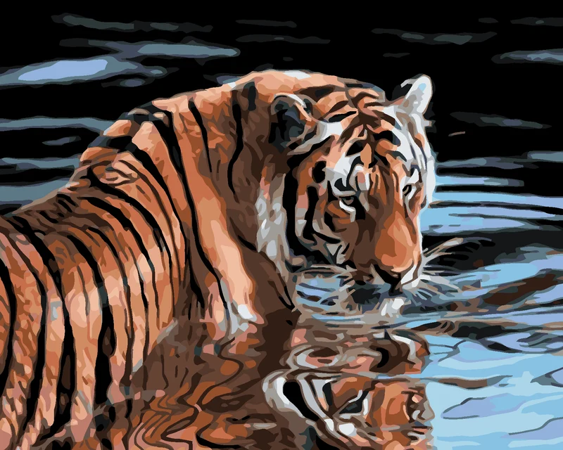 Diamond painting - TIGER IM WASSER
