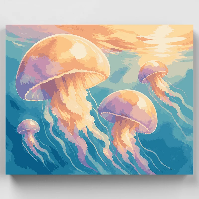 Drifting Sunset Jellies - Paint by Numbers Kit