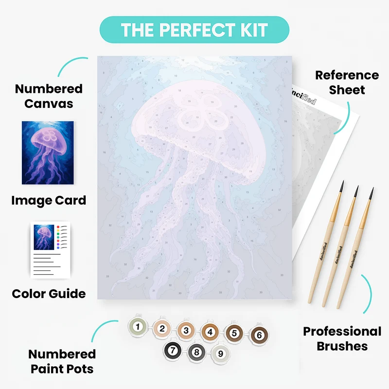 Lavender Jellyfish Drift - Paint by Numbers Kit