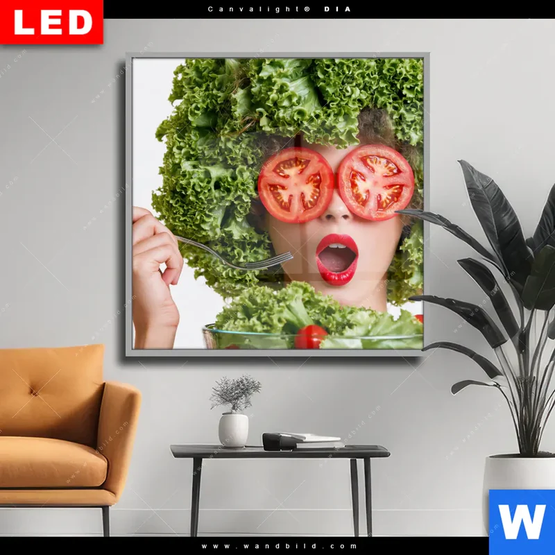 Wechselmotiv Acrylglas Canvalight® DIA | Salat Diva | Quadrat