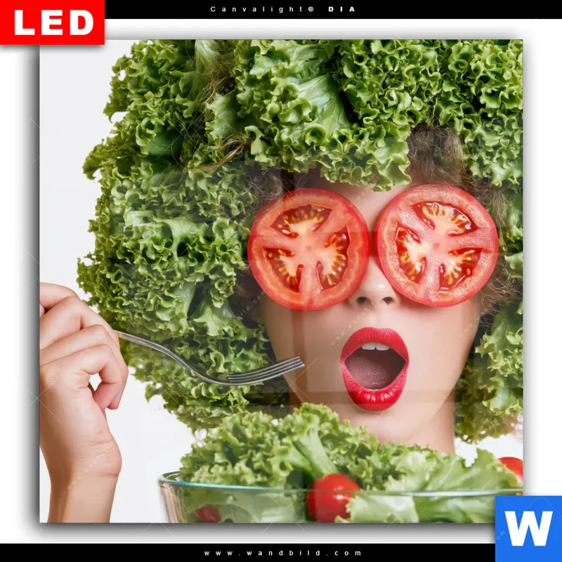 Wechselmotiv Acrylglas Canvalight® DIA | Salat Diva | Quadrat