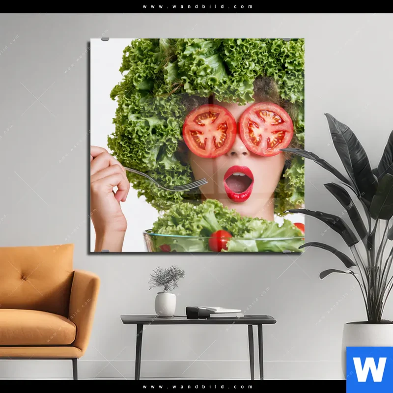 Acrylglasbild | Salat Diva | Quadrat