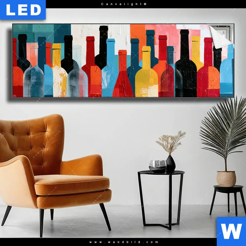 Canvalight® Leuchtbild | Bunte Weinvielfalt | Panorama