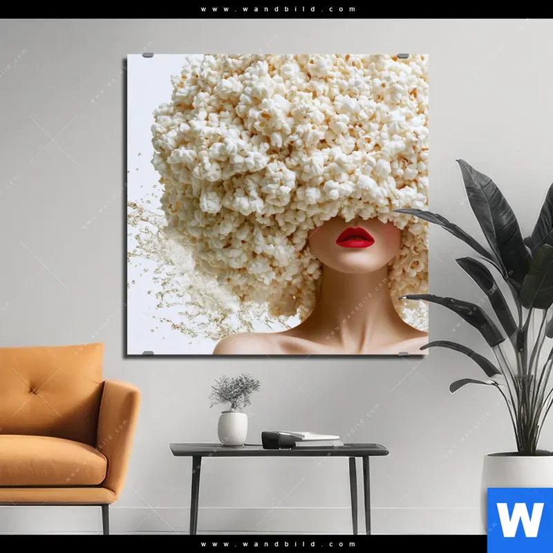 Aluminiumbild gebürstet | Crazy Popcorn Hair | Quadrat