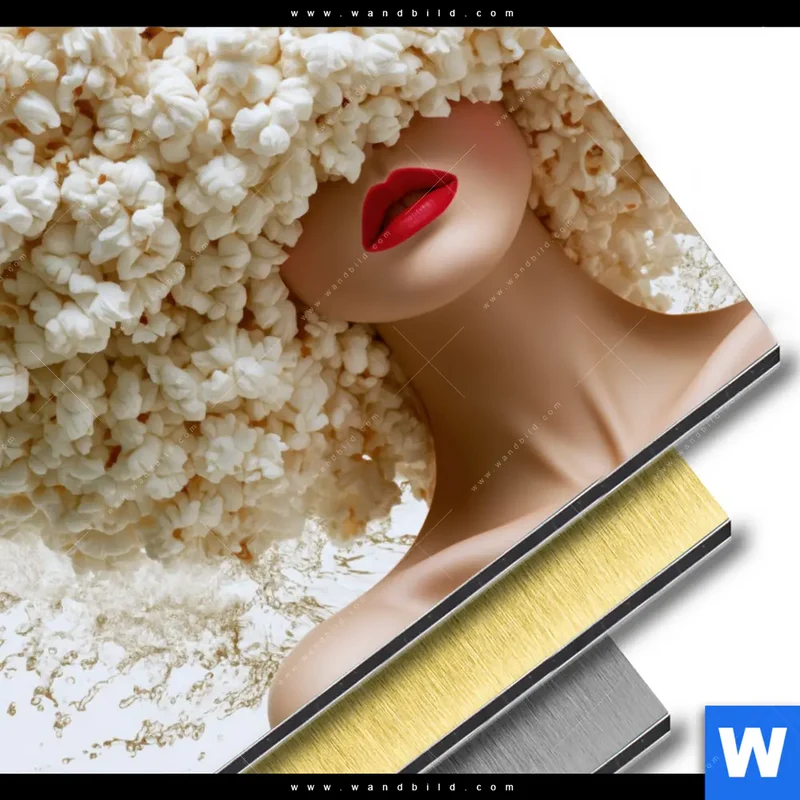 Aluminiumbild gebürstet | Crazy Popcorn Hair | Quadrat