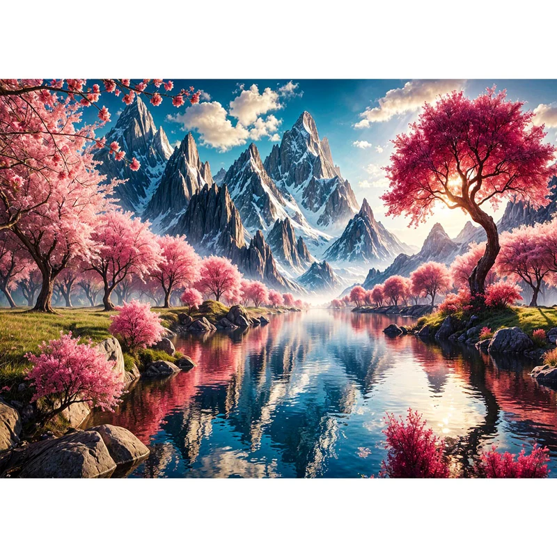 5D Diamond Painting – Kirschträume der Stille