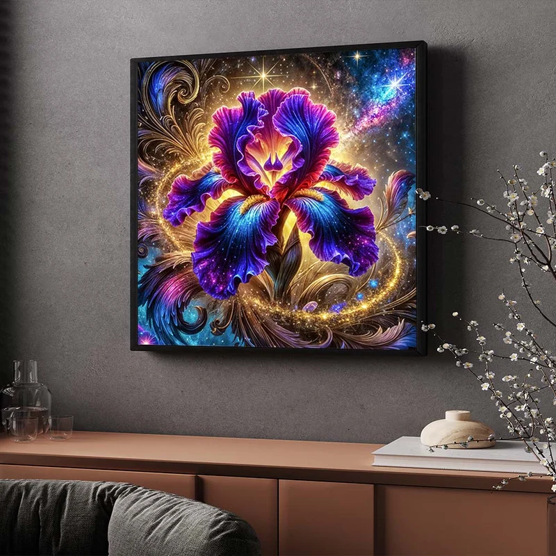 5D Diamond Painting – Iris der Galaxienblüte