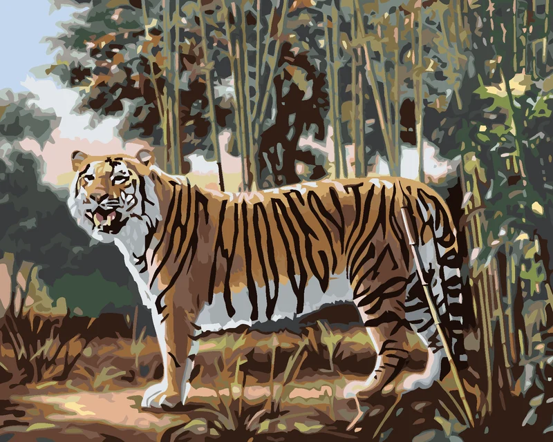 Diamond painting - TIGER UND BAMBUS (D. RUSTY RUST)