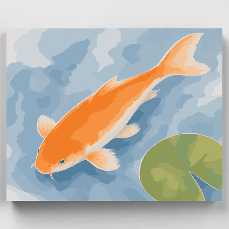 Solitary Orange Koi - Paint by Numbers Kit