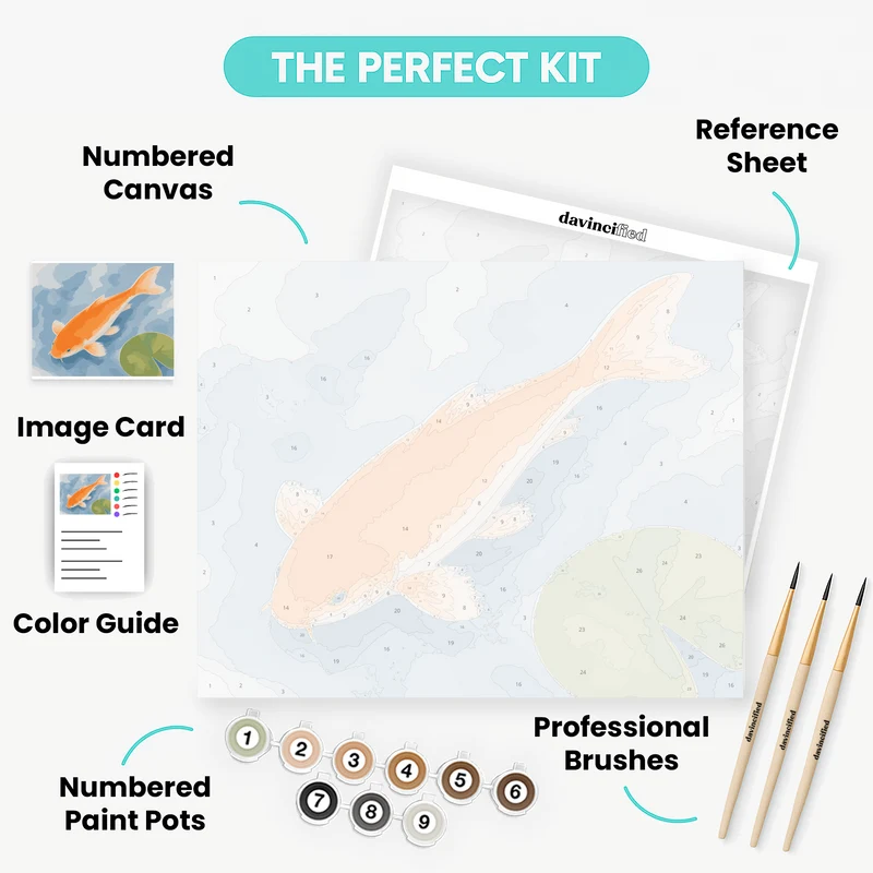 Solitary Orange Koi - Paint by Numbers Kit