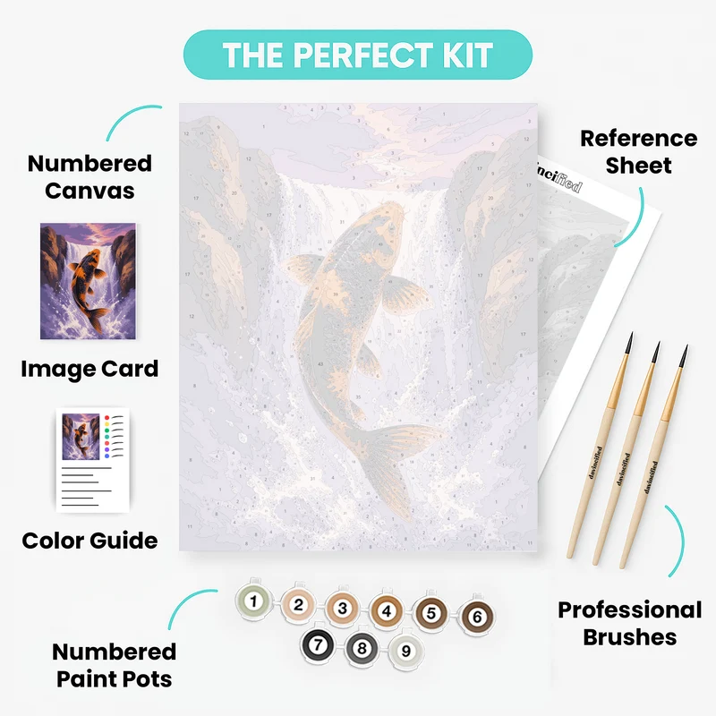 Dragon Gate Koi - Paint by Numbers Kit