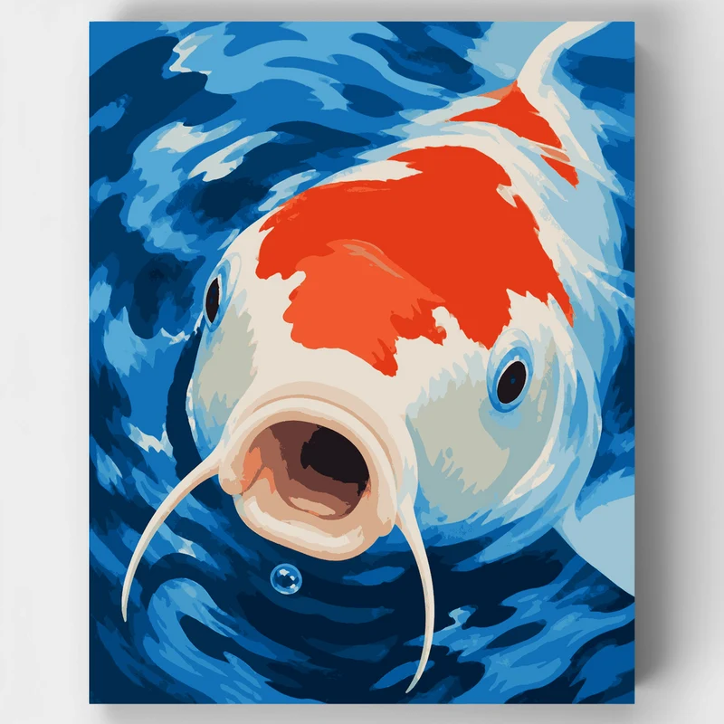 Koi Kiss the Surface - Paint by Numbers Kit