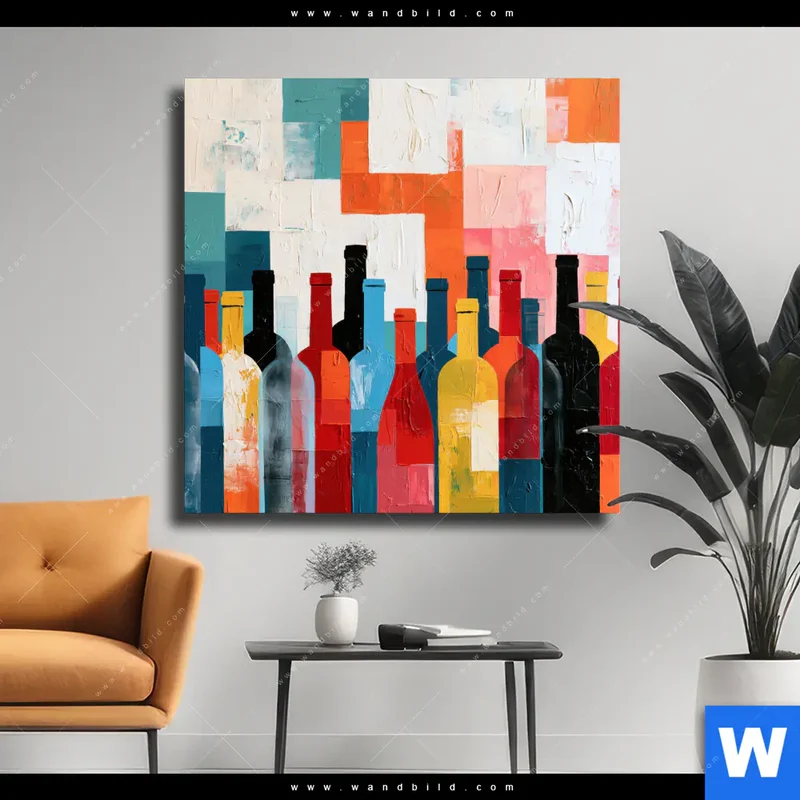Leinwandbild | Bunte Weinvielfalt | Quadrat