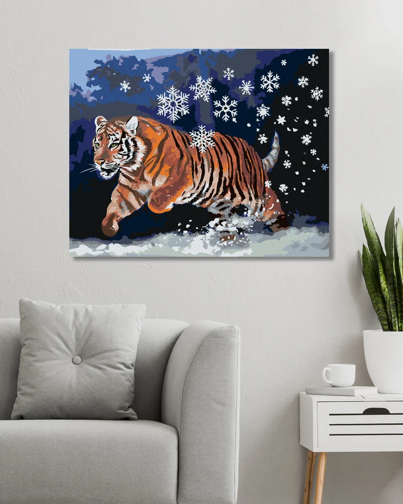 Diamond painting - TIGER UND SCHNEEFLOCKEN (D. RUSTY RUST)