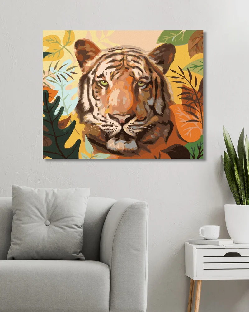 Diamond painting - TIGER UND BLÄTTER (D. RUSTY RUST)