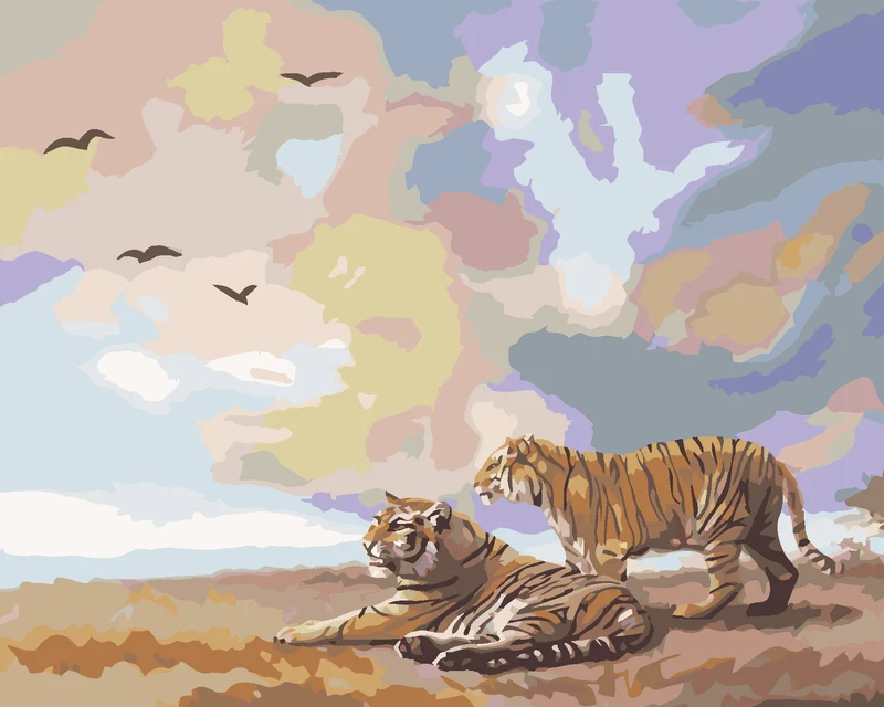 Diamond painting - TIGER UND WOLKEN (D. RUSTY RUST)