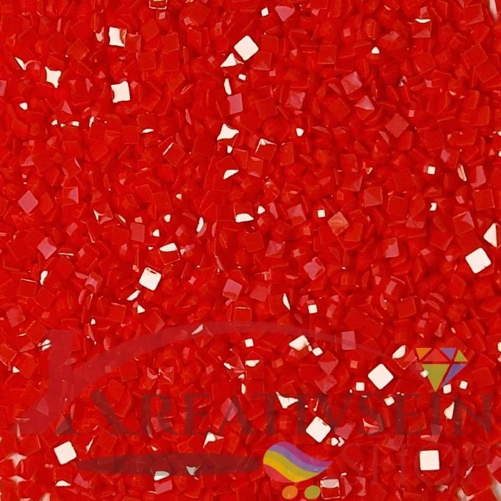 DMC 606 Bright Orange RED - eckige Steine - Diamond Painting