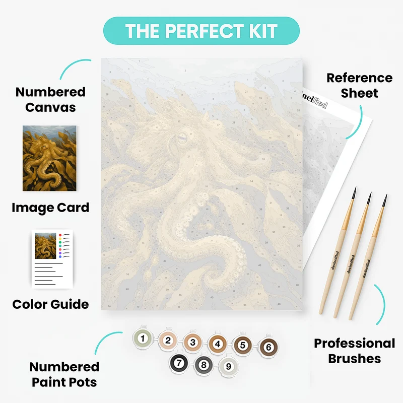 Kelp Camouflage Octopus - Paint by Numbers Kit