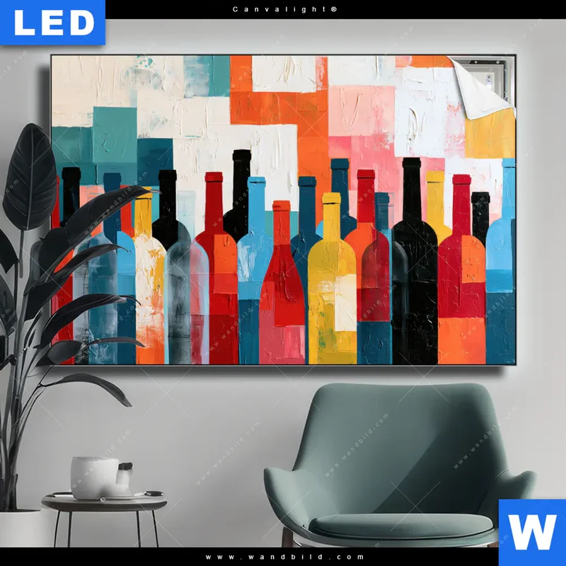 Canvalight® Leuchtbild | Bunte Weinvielfalt | Querformat