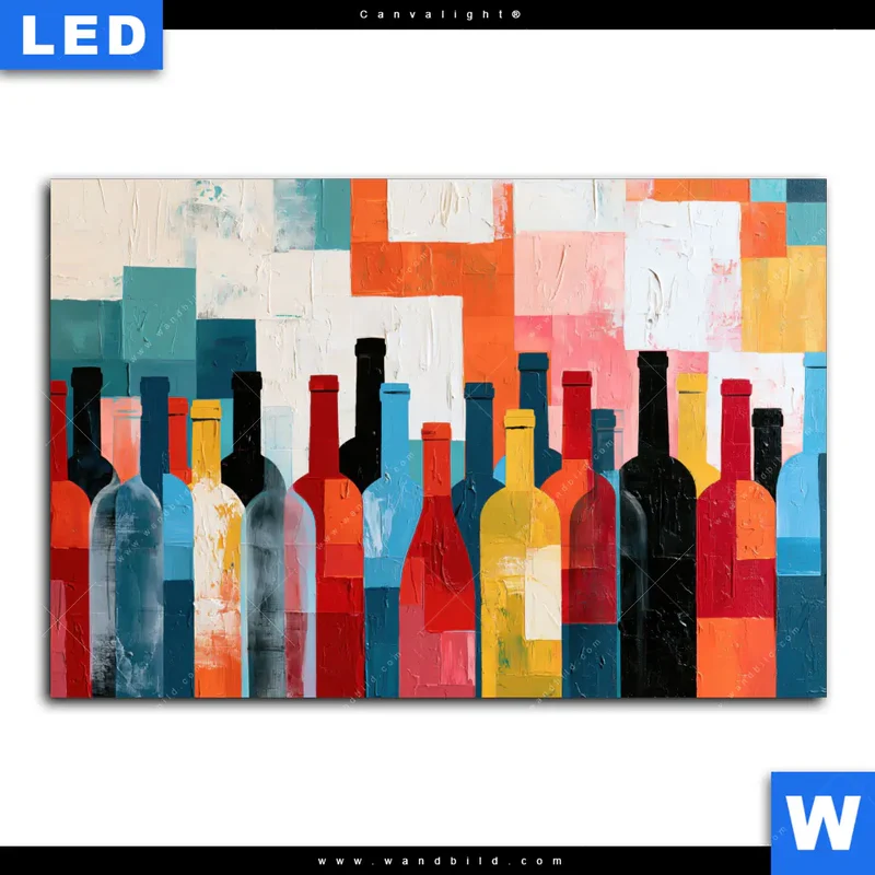 Canvalight® Leuchtbild | Bunte Weinvielfalt | Querformat