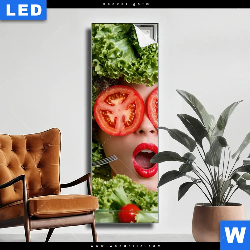 Canvalight® Leuchtbild | Salat Diva | Schmal