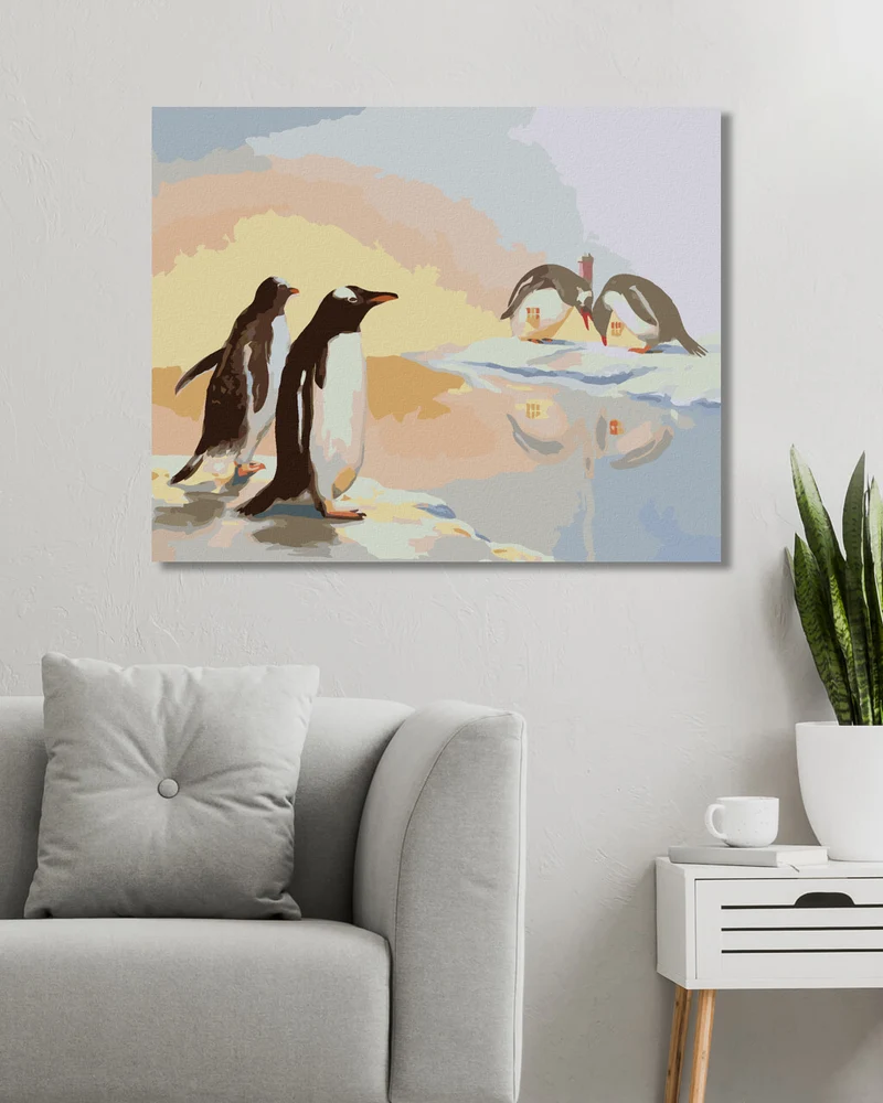 Diamond painting - PINGUINE UND HÜTTE (D. RUSTY RUST)