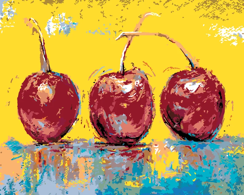 Diamond painting - DREI KIRSCHEN
