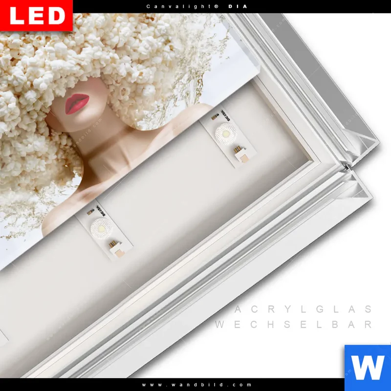 Leuchtbild Acrylglas Canvalight® DIA | Crazy Popcorn Hair | Querformat