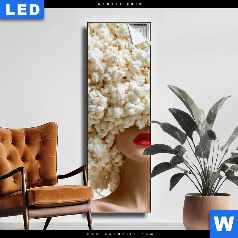 Canvalight® Leuchtbild | Crazy Popcorn Hair | Schmal