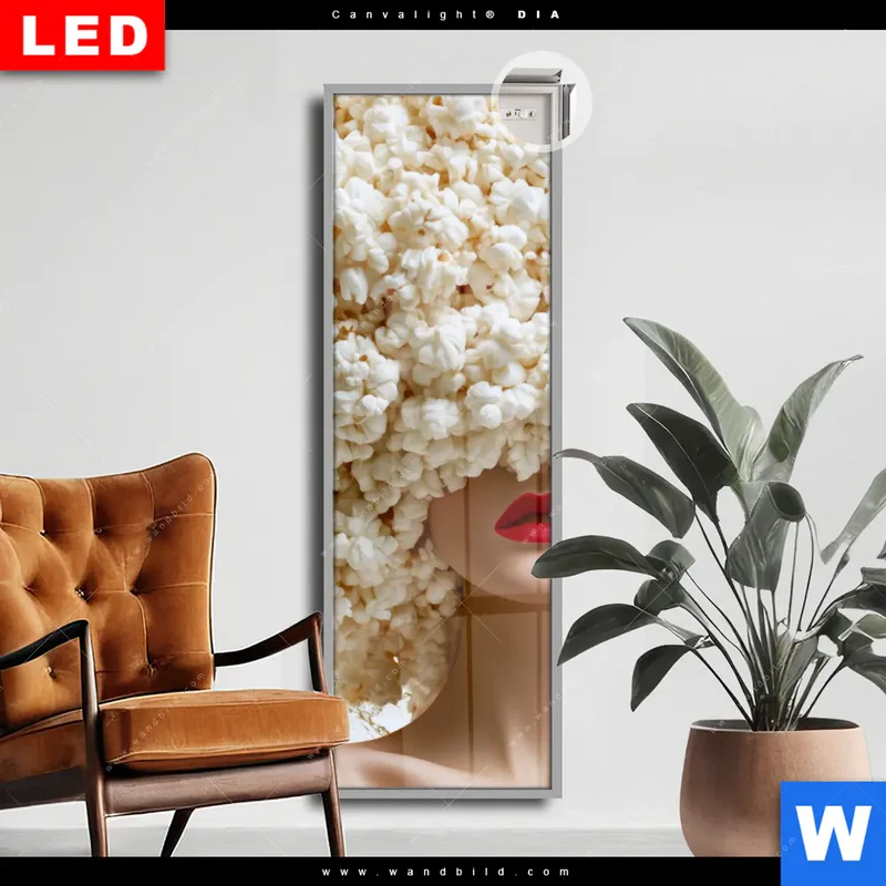 Leuchtbild Acrylglas Canvalight® DIA | Crazy Popcorn Hair | Schmal
