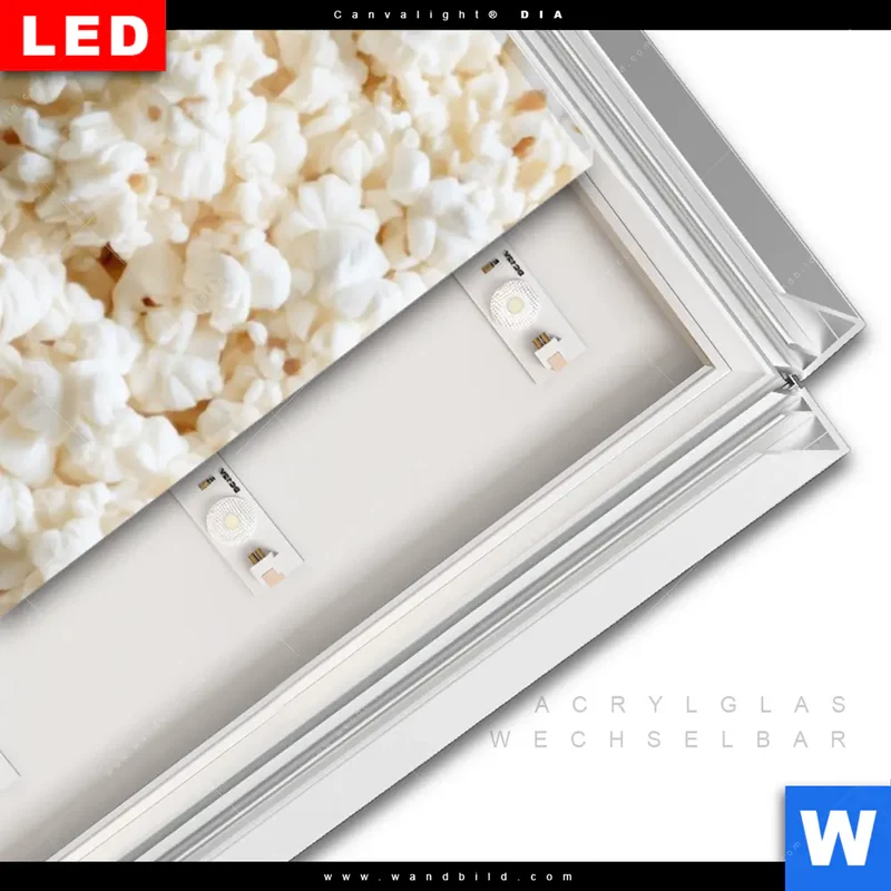 Leuchtbild Acrylglas Canvalight® DIA | Crazy Popcorn Hair | Schmal