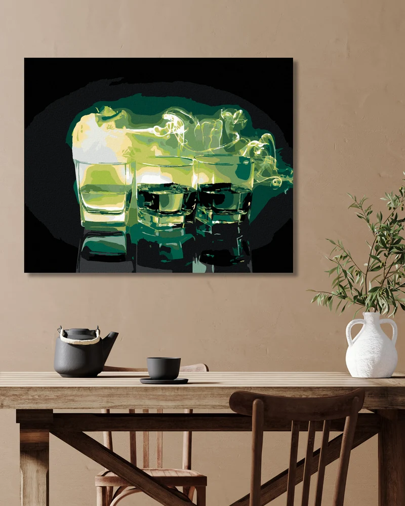 Diamond painting - DREI GLÄSER MIT GRÜNEM ABSINTH