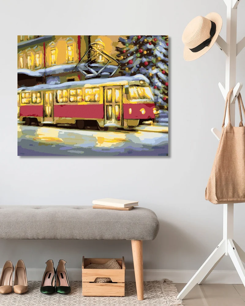 Diamond painting - STRASSENBAHN MIT WEIHNACHTSBAUM