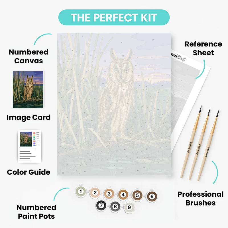 Long-Eared Owl at Dusk - Paint by Numbers Kit