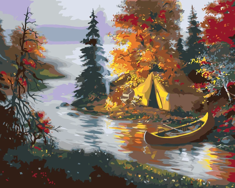 Diamond painting - CAMPINGPLATZ AM FLUSS (D. RUSTY RUST)