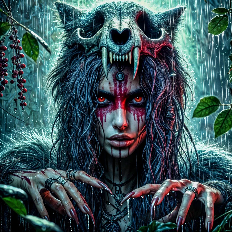 5D Diamond Painting – Bloodmoon Huntress