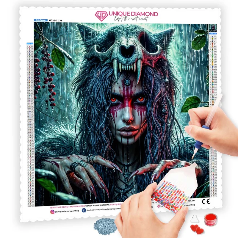 5D Diamond Painting – Bloodmoon Huntress