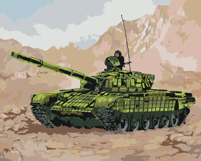 Diamond painting - PANZER IM KRIEG IN DEN BERGEN