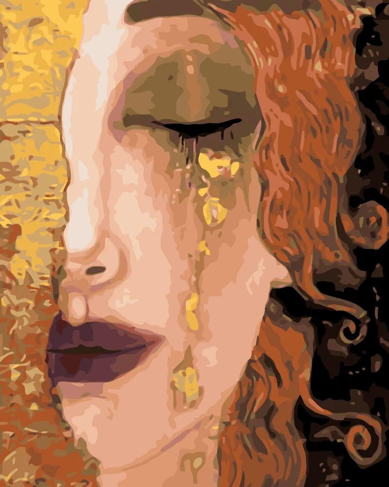 Diamond painting - GOLDENE TRÄNEN EINER FRAU