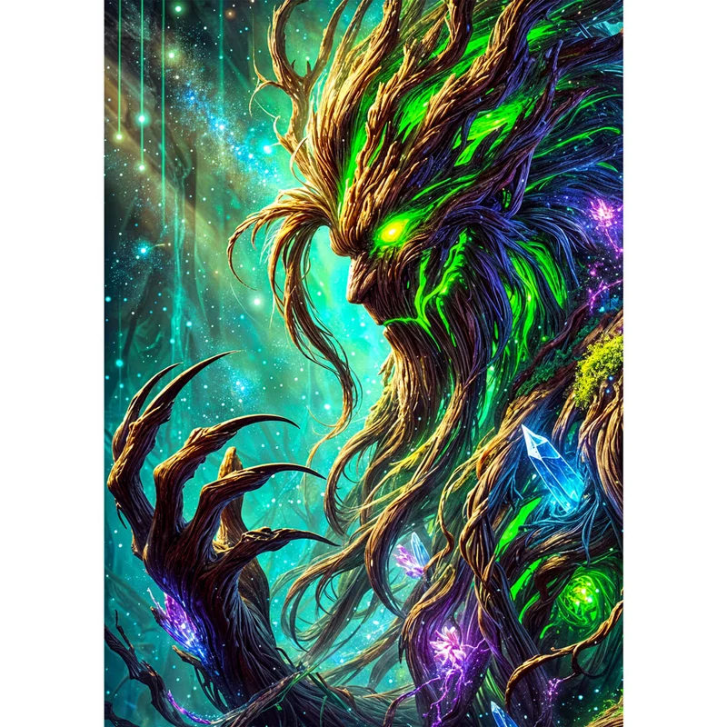 5D Diamond Painting – Kristallwächter der Tiefenwurzeln