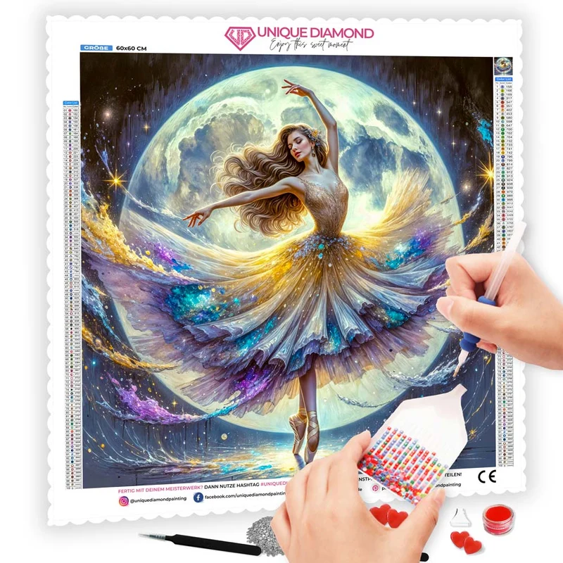 5D Diamond Painting – Tanz im Licht des Mondes