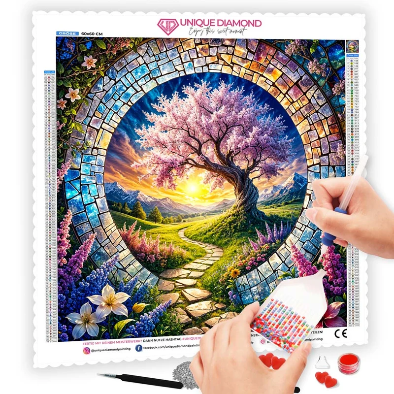 5D Diamond Painting – Tor zur Blütenwelt