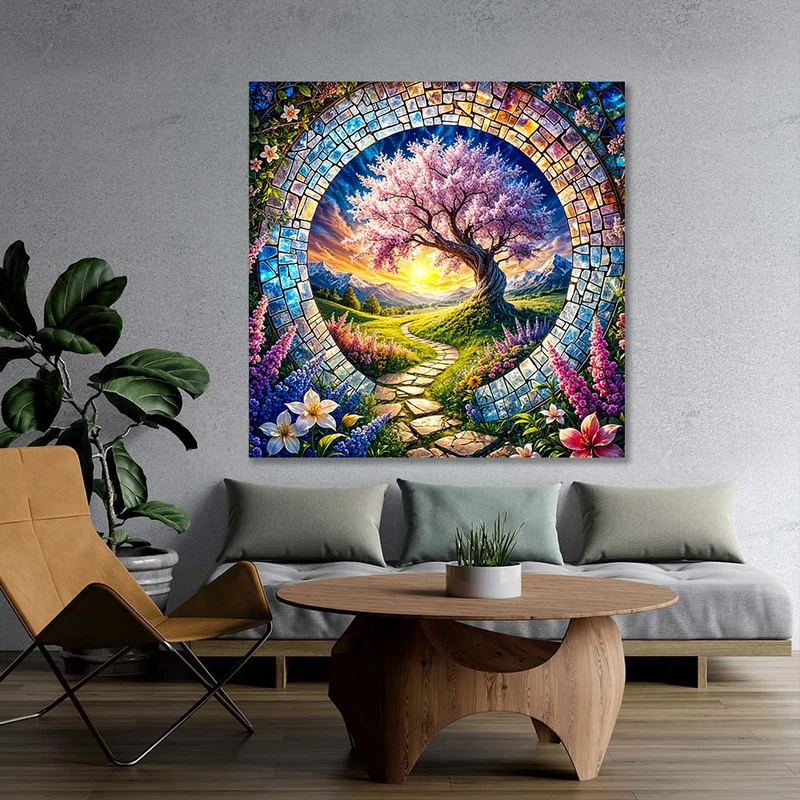 5D Diamond Painting – Tor zur Blütenwelt