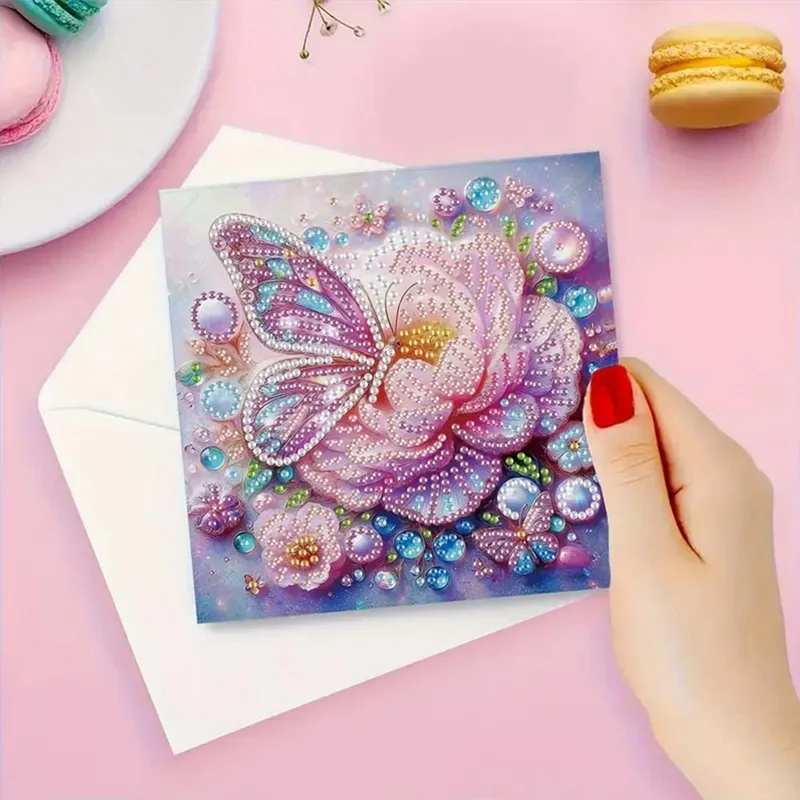 5D Diamond Painting Grußkarten – Glanzvolle Schmetterlingszauber