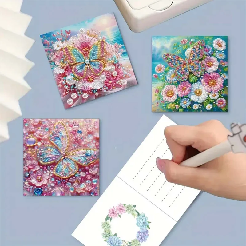 5D Diamond Painting Grußkarten – Glanzvolle Schmetterlingszauber