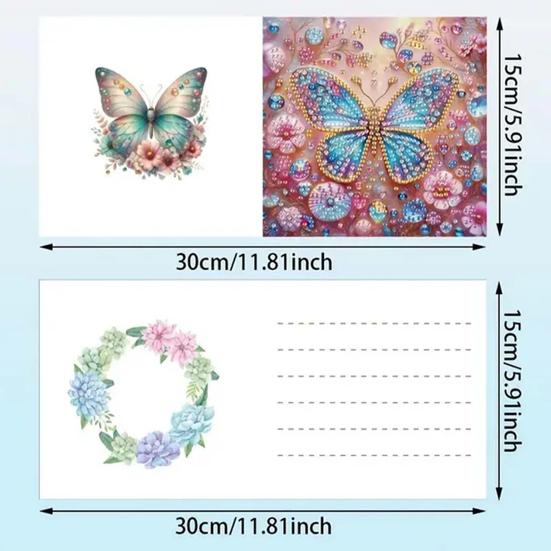 5D Diamond Painting Grußkarten – Glanzvolle Schmetterlingszauber
