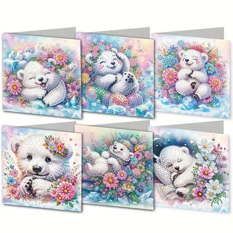 5D Diamond Painting Grußkarten – Kuschelige Eisbären