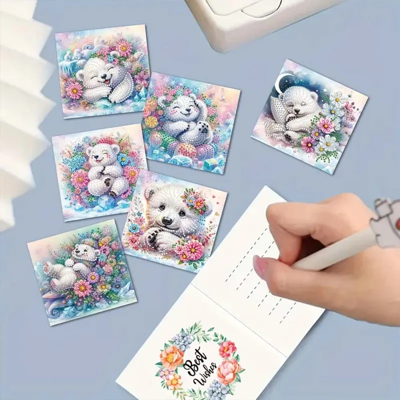 5D Diamond Painting Grußkarten – Kuschelige Eisbären